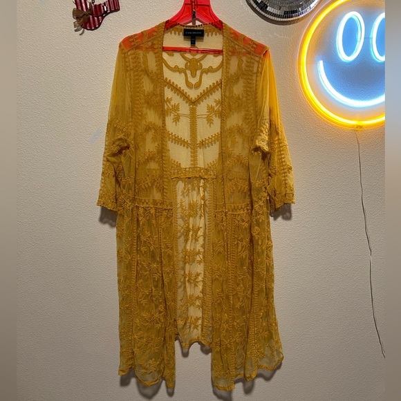Lane Bryant Sweaters - ❌SOLD❌NWOT Lane Bryant Yellow Boho Duster size 18/20 extra large